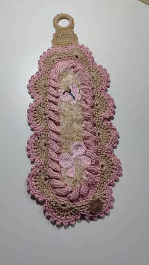 Porta papel higiênico em crochê luxo